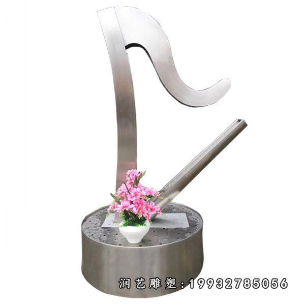 公园不锈钢竖琴景观雕塑