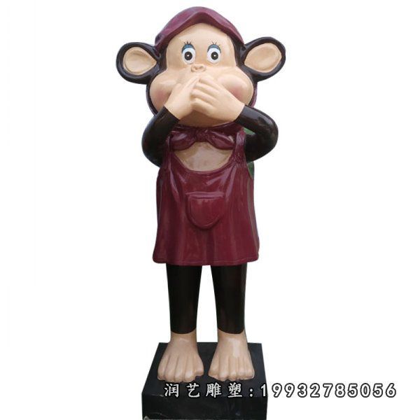 酒店玻璃钢猴子雕塑