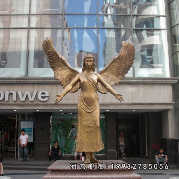 校园天使铜雕人物
