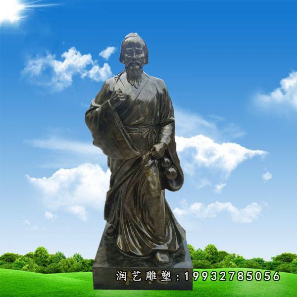 草坪人物华佗铜雕