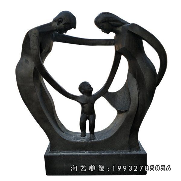 医院一家人铜雕人物