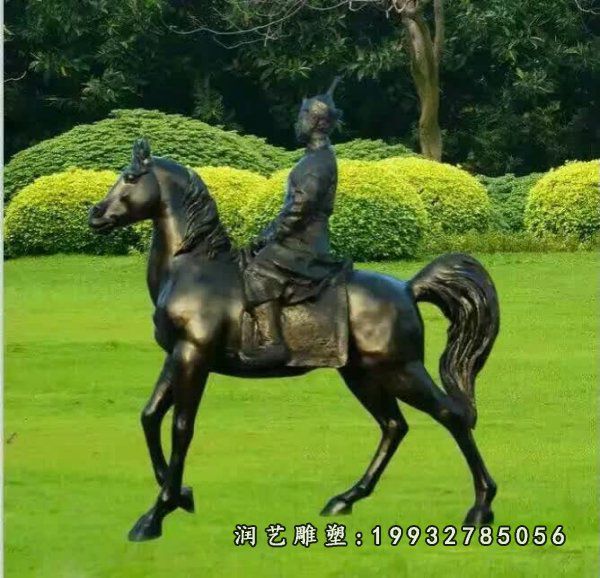 骑马人物企业铜雕