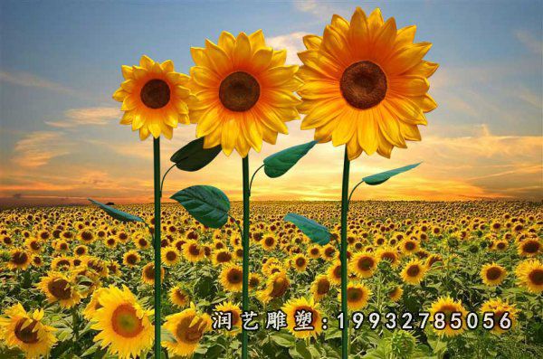 花园玻璃钢向日葵雕塑