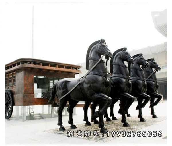 城市公园动物马铜雕