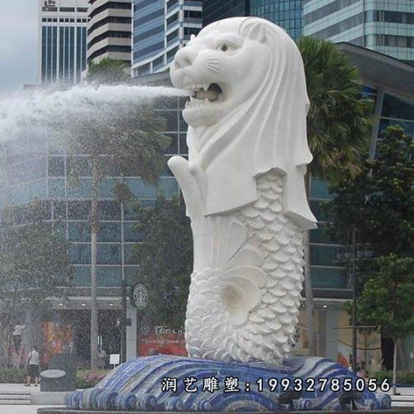 园林动物鱼尾狮石雕