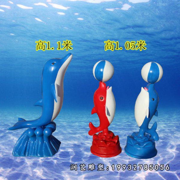 街道玻璃钢海豚动物雕塑