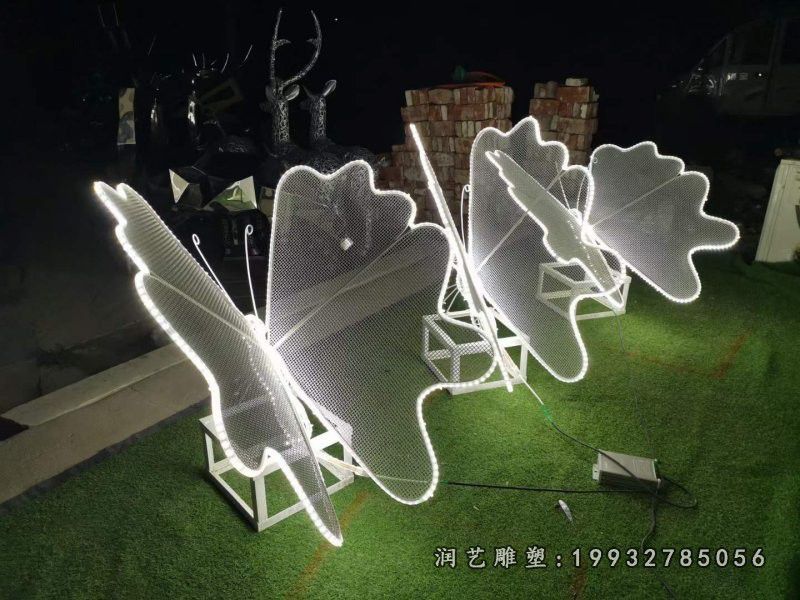 街道不锈钢蝴蝶动物雕塑