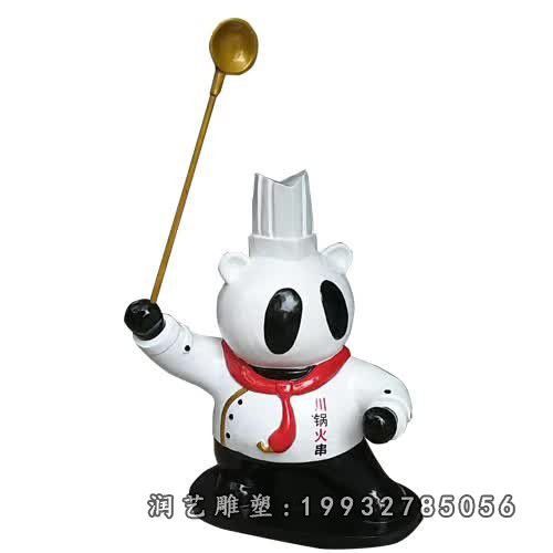 酒店玻璃钢厨师卡通人物雕塑