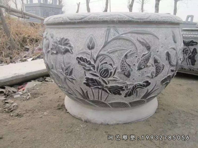 校园鱼缸景观石雕