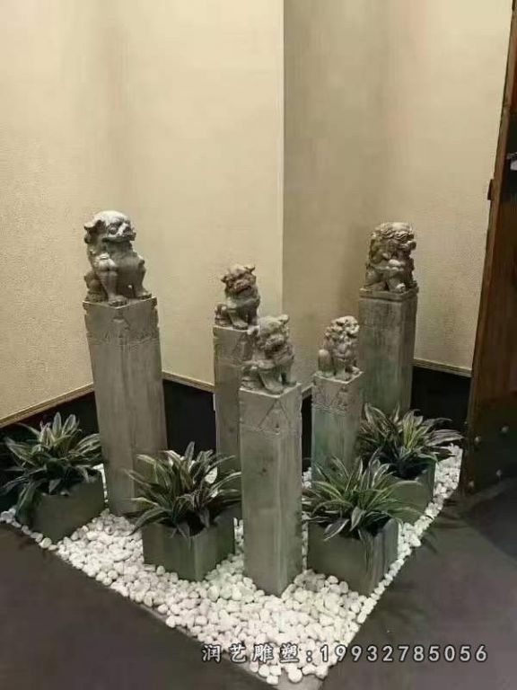 小区拴马桩景观石雕