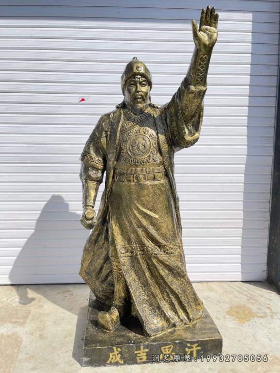 企业公司成吉思汗人物铜雕