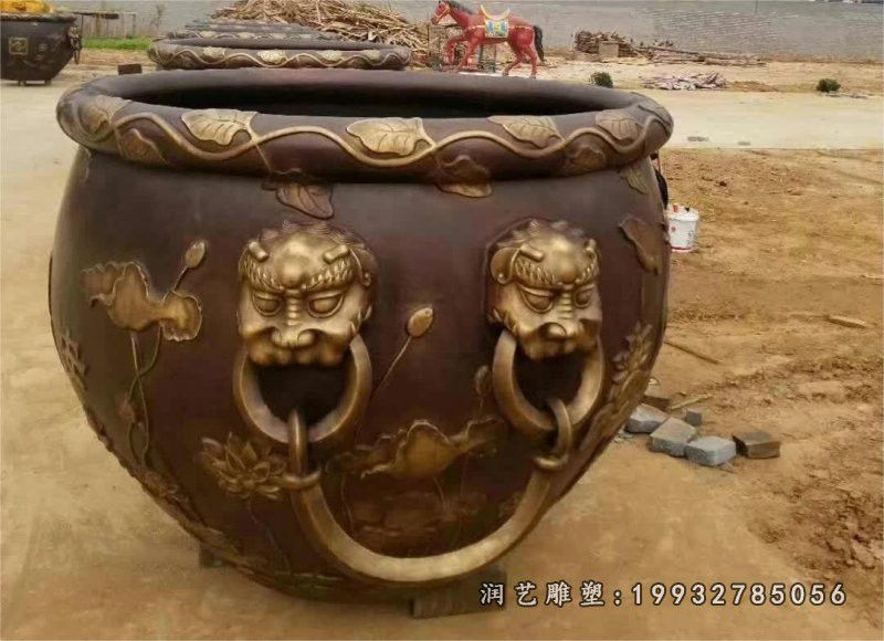 广场铜雕水缸景观雕塑