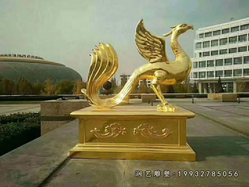 景区景点凤凰动物铜雕