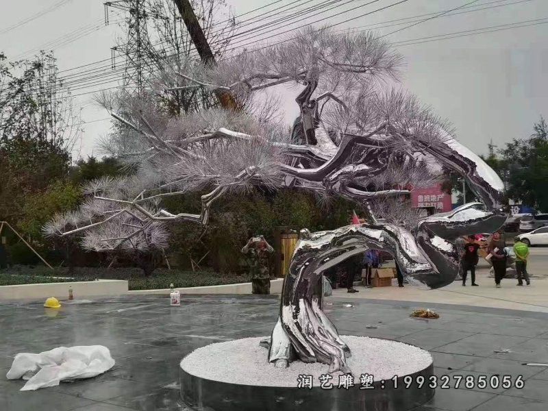 小区庭院不锈钢树景观雕塑