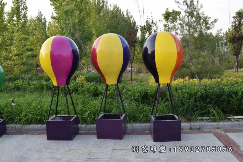 小区玻璃钢热气球景观雕塑