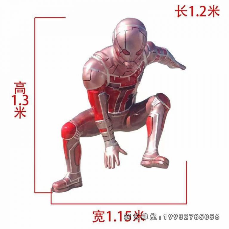 城市玻璃钢钢铁侠卡通雕塑