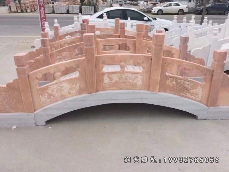 商业街晚霞红石桥景观石雕