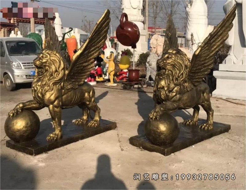 学校狮子动物铜雕