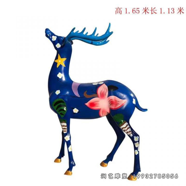 城市玻璃钢动物鹿雕塑