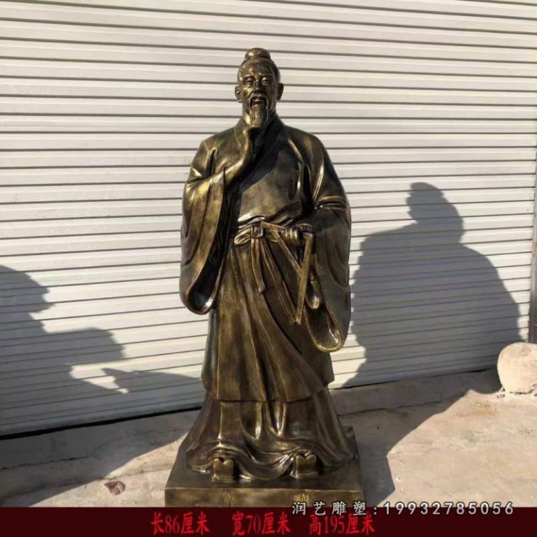 广场鲁班铜雕人物
