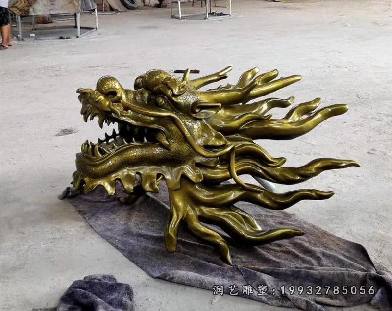 街道动物龙头雕塑