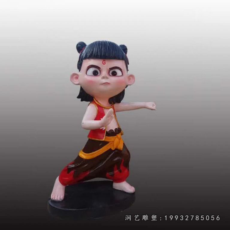 游乐场玻璃钢哪吒卡通雕塑