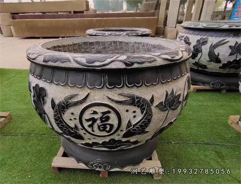 鱼缸景观街道石雕
