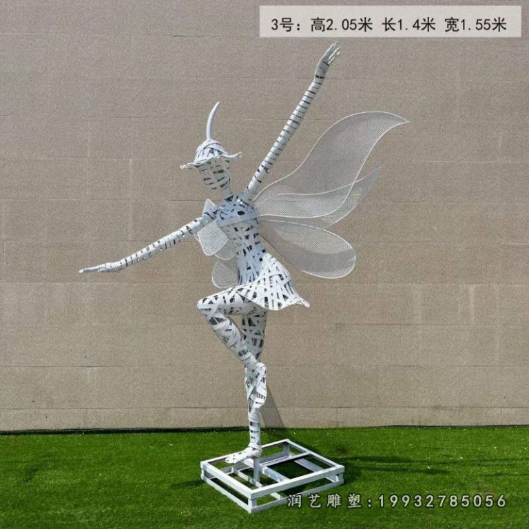 商场不锈钢花仙子雕塑