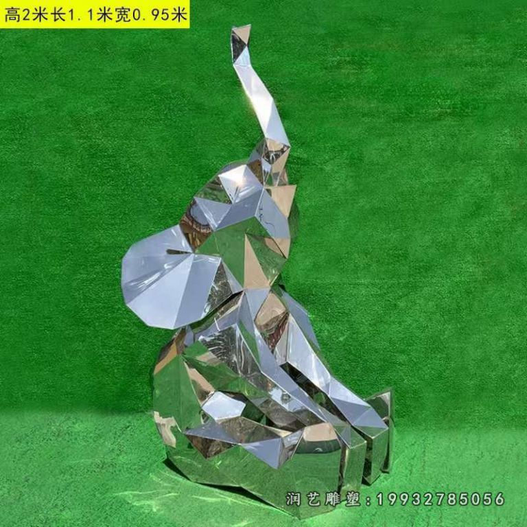 不锈钢大象酒店动物雕塑