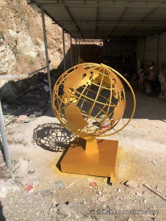不锈钢地球仪企业雕塑
