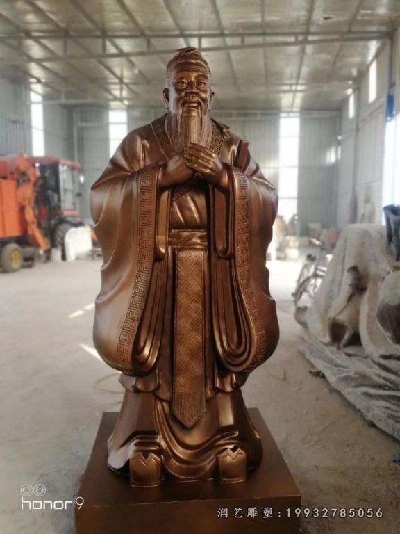 孔子人物商场铜雕