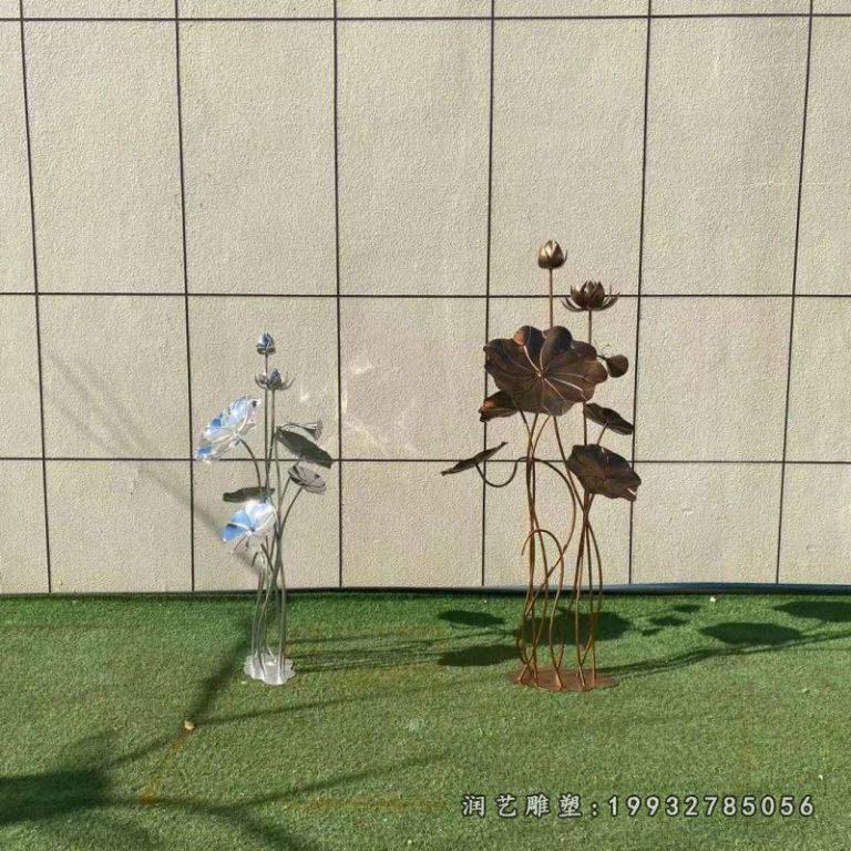 商业街不锈钢荷花雕塑
