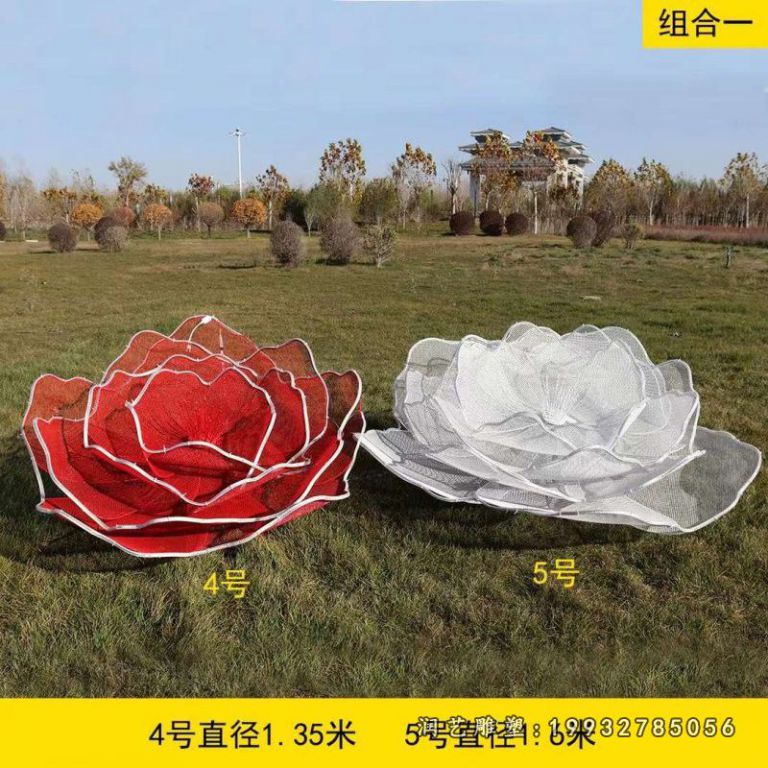 商场不锈钢景观花雕塑