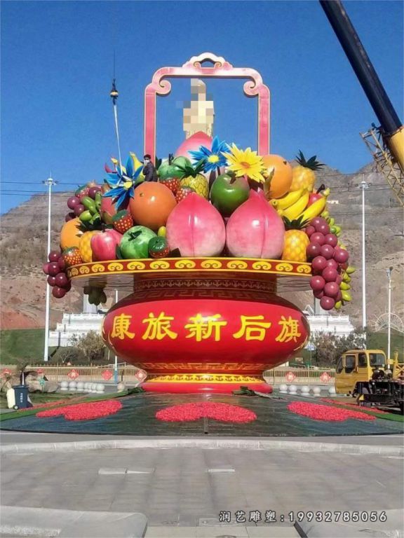 公司不锈钢花篮雕塑